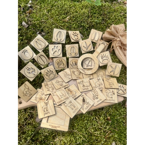 Stemple ''Zwierzęta leśne i ich tropy'' (18szt.)